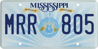 MS license plate MRR805