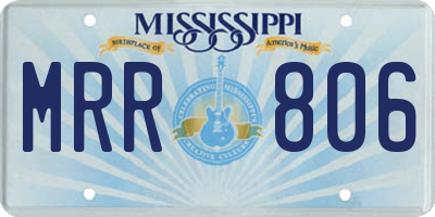 MS license plate MRR806
