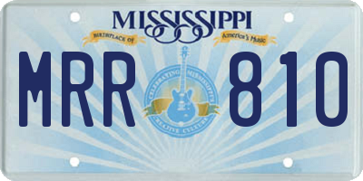 MS license plate MRR810