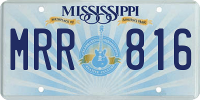 MS license plate MRR816