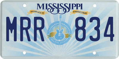 MS license plate MRR834