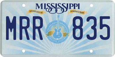 MS license plate MRR835