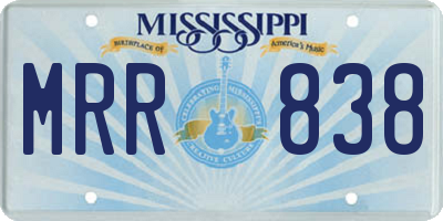 MS license plate MRR838