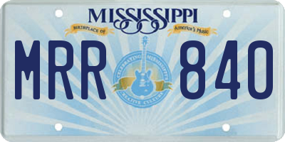 MS license plate MRR840