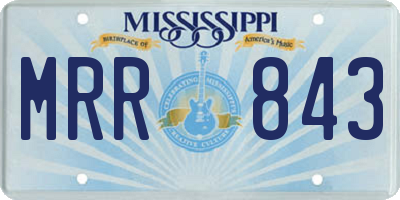 MS license plate MRR843