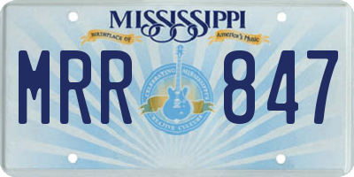 MS license plate MRR847