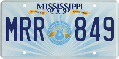 MS license plate MRR849