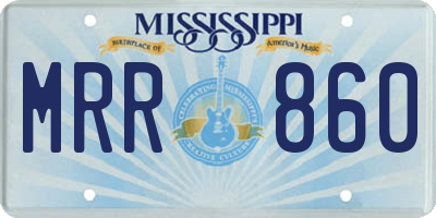 MS license plate MRR860