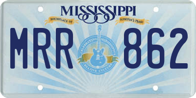 MS license plate MRR862