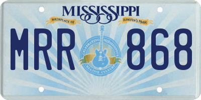 MS license plate MRR868