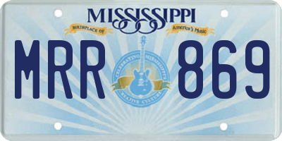 MS license plate MRR869