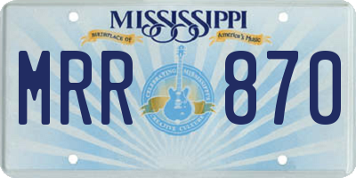 MS license plate MRR870