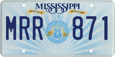MS license plate MRR871
