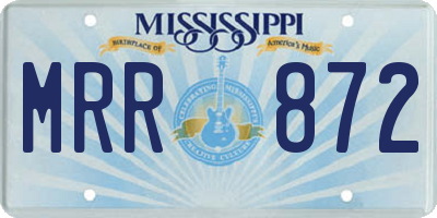 MS license plate MRR872