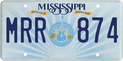 MS license plate MRR874