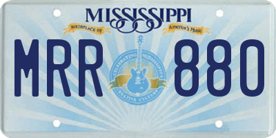 MS license plate MRR880