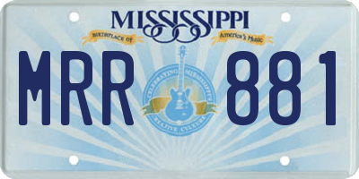 MS license plate MRR881