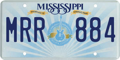 MS license plate MRR884