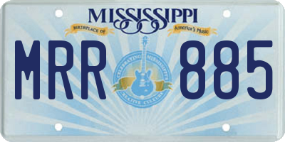 MS license plate MRR885