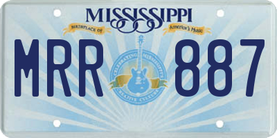 MS license plate MRR887