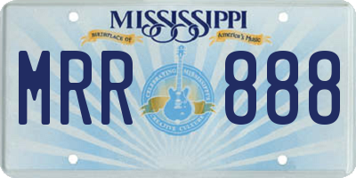 MS license plate MRR888