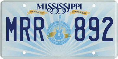 MS license plate MRR892
