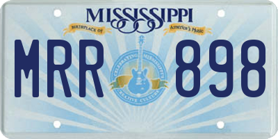 MS license plate MRR898