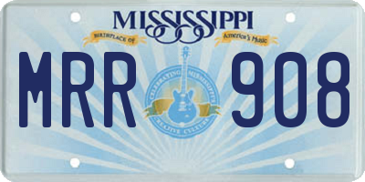 MS license plate MRR908