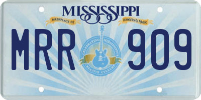 MS license plate MRR909