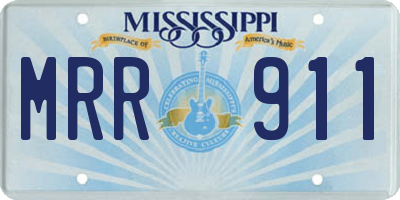 MS license plate MRR911