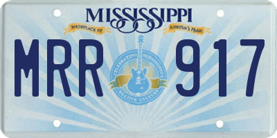 MS license plate MRR917