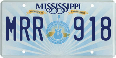 MS license plate MRR918