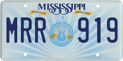 MS license plate MRR919