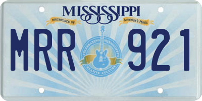 MS license plate MRR921