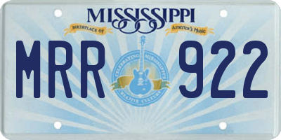 MS license plate MRR922