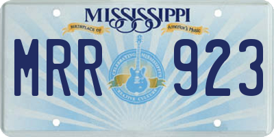 MS license plate MRR923