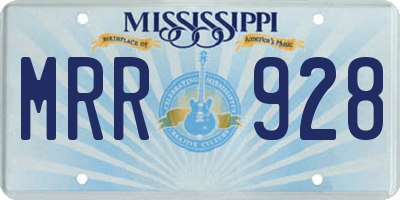 MS license plate MRR928