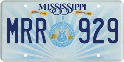 MS license plate MRR929