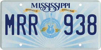 MS license plate MRR938
