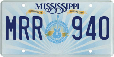 MS license plate MRR940