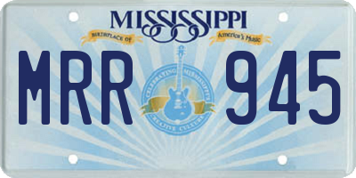 MS license plate MRR945