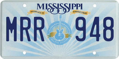 MS license plate MRR948