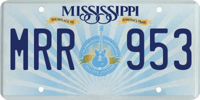 MS license plate MRR953