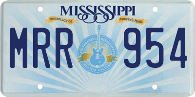 MS license plate MRR954