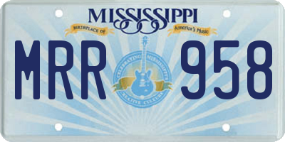 MS license plate MRR958