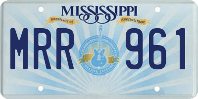 MS license plate MRR961