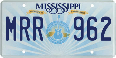 MS license plate MRR962