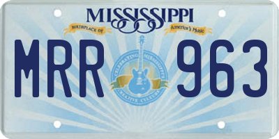 MS license plate MRR963