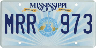 MS license plate MRR973
