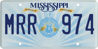 MS license plate MRR974